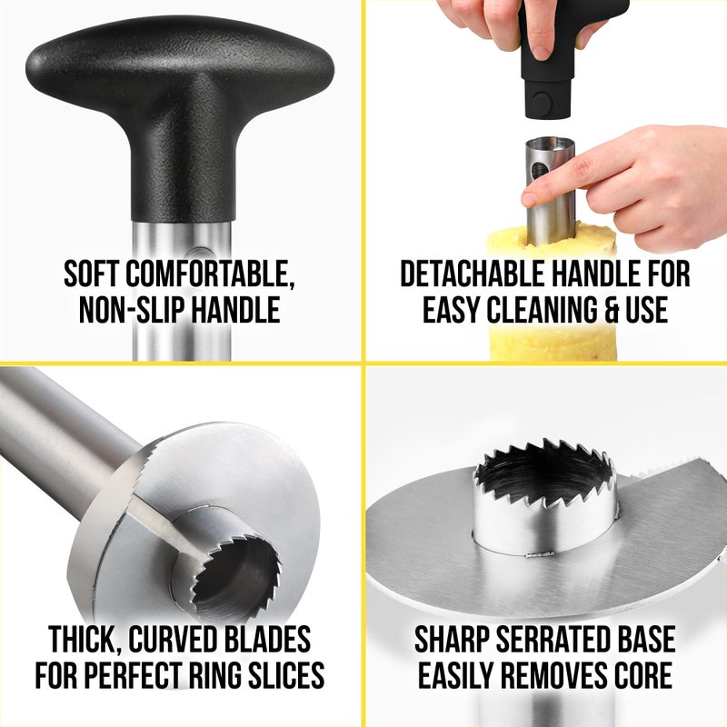 Zulay Kitchen Pineapple Corer and Slicer with Triple Reinforced Stainless Steel with Thicker Blade - Easy-to-Use Pineapple Corer & Pineapple Cutter - Pineapple Slicer and Corer Tool for Easy Core Removal by Zulay - Image 3